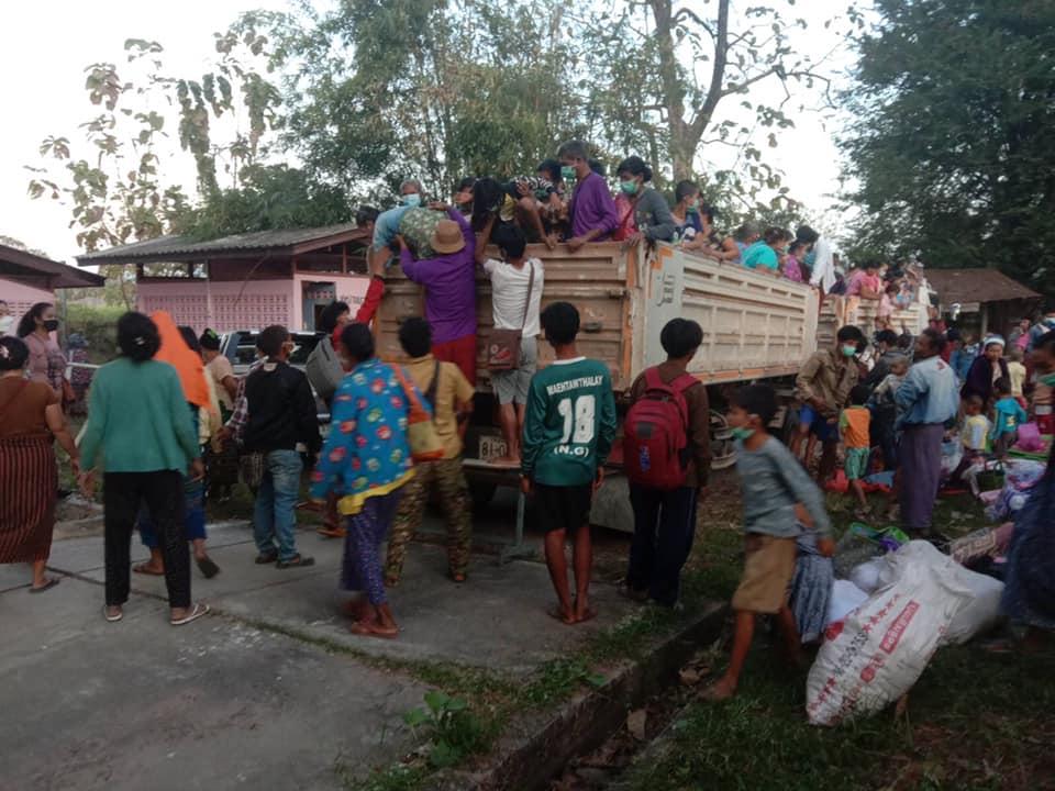 Over a thousand people from Lay Kay Kaw fled to Thailand for safety from the military junta's offensives